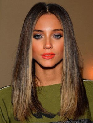 Shoulder Length Ombre/2 Tone Straight Without Bangs Fabulous African American Wigs