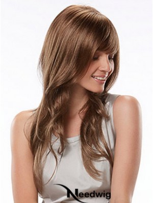 Long With Bangs Wavy Auburn Fashion Synthetic Wigs