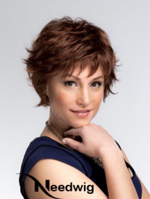 Short Wavy Capless Layered 8 inch Sleek Synthetic Wigs