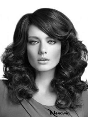 Curly Layered Long Black Cheapest Lace Front Wigs