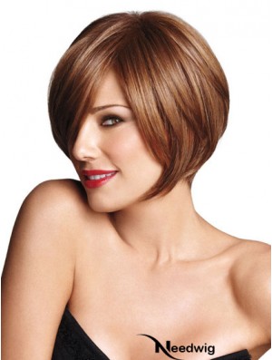 Capless Short Straight Brown Trendy Bob Wigs