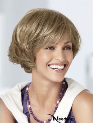 Capless Short Wavy Blonde Great Bob Wigs