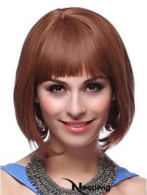 Capless Chin Length Straight Auburn Exquisite Bob Wigs