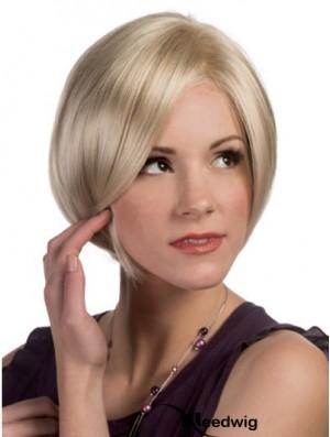 Capless Chin Length Straight Blonde Convenient Bob Wigs