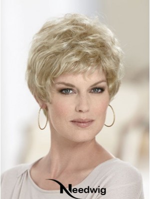 Boycuts Wavy Blonde Capless Discount Short Wigs