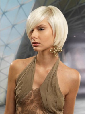 Monofilament Bobs Short Straight 10 inch Platinum Blonde Cheapest Fashion Wigs