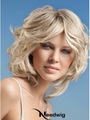 Full Lace Layered Chin Length Wavy 12 inch Platinum Blonde Cheap Fashion Wigs