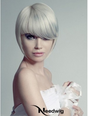 Capless Grey Short Straight 10 inch Hairstyles Fashion Wigs