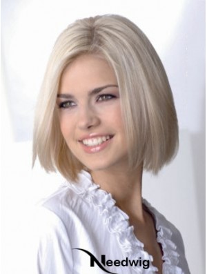 Full Lace Bobs Chin Length Straight 12 inch Platinum Blonde Sassy Fashion Wigs