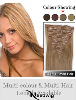 Soft Blonde Straight Remy Human Hair Clip In Hair Extensions