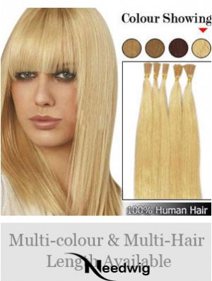 Blonde Straight Stick/I Tip Hair Extensions