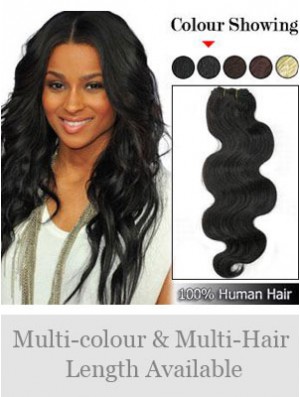 Wavy Remy Human Hair Black Perfect Weft Extensions