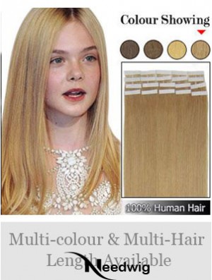 Blonde Straight Perfect Remy Human Hair Tape In Hair Extensions